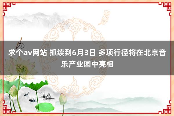 求个av网站 抓续到6月3日 多项行径将在北京音乐产业园中亮相