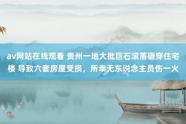 av网站在线观看 贵州一地大批巨石滚落砸穿住宅楼 导致六套房屋受损，所幸无东说念主员伤一火